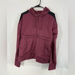UNDER ARMOUR Women's Medium Loose Burgundy Purple Quarter Zip Jacket